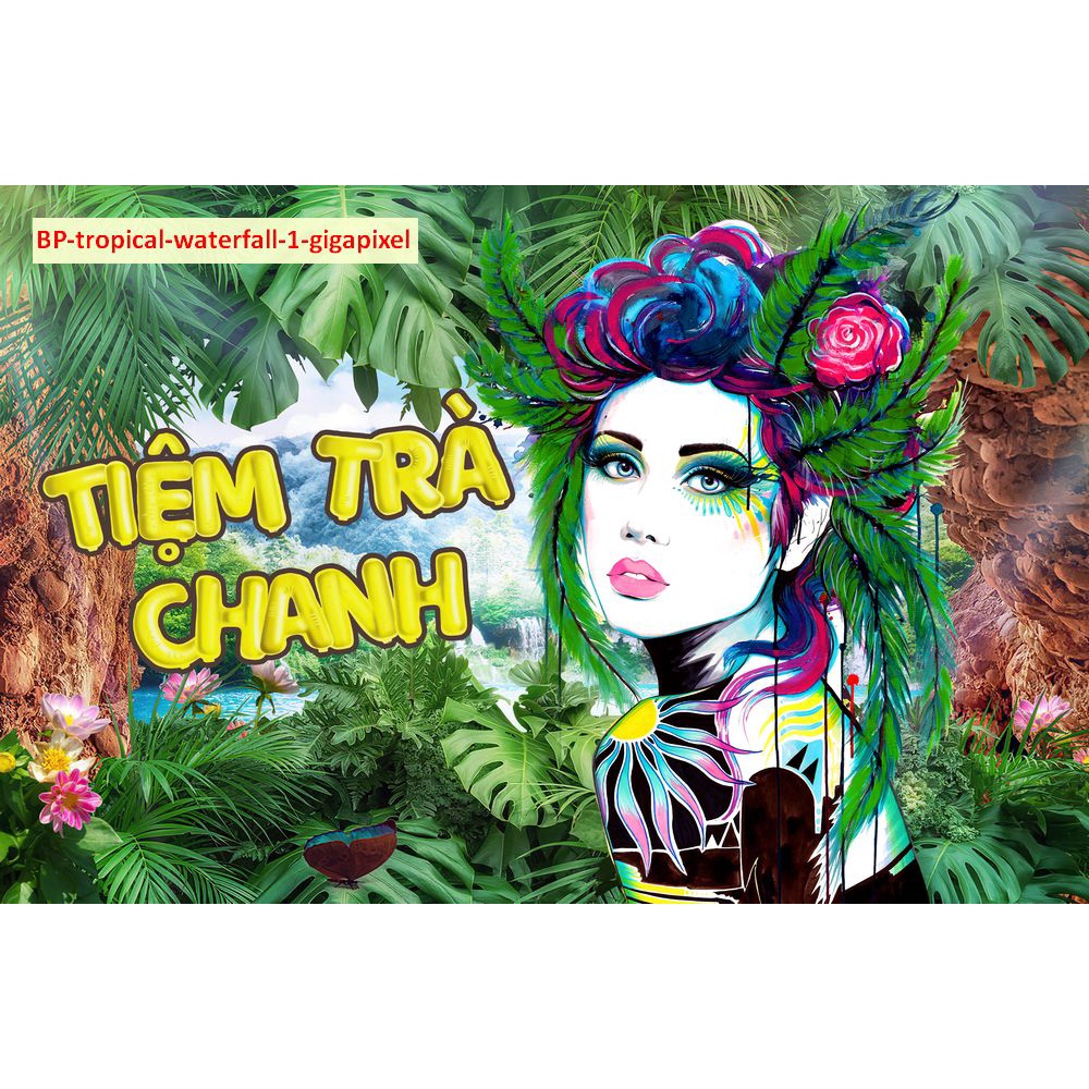 Tranh dán tường quán ăn Quán Cafe, Trà Sữa, Trang Trí Cửa Hàng