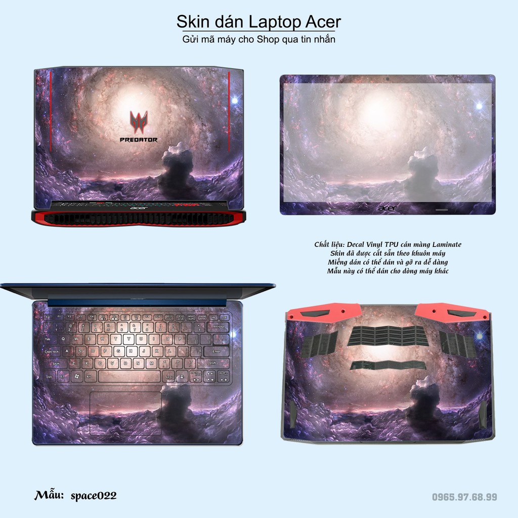 Skin dán Laptop Acer in hình không gian nhiều mẫu 4 (inbox mã máy cho Shop)