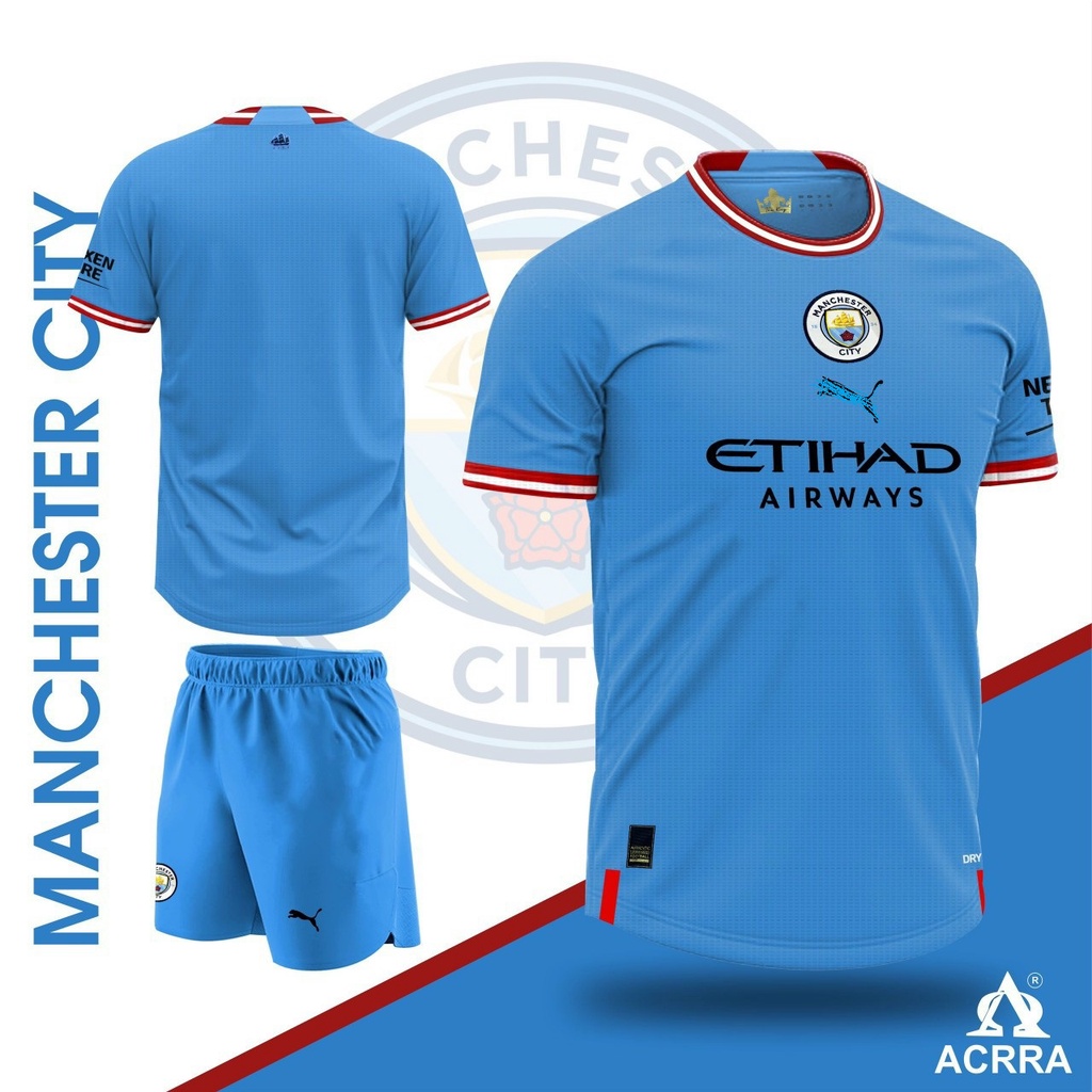 Đồ đá bóng Manchester city - đồ đá bóng ngắn tay Man city 2022/2023 sân nhà form âu