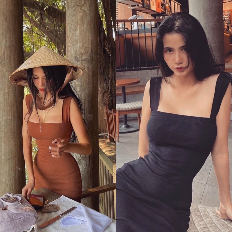 ĐẦM BODY TRƠN 2 DÂY BẢN TO