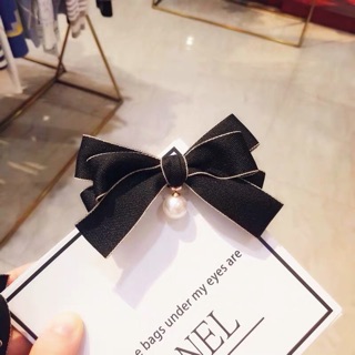 Kẹp nơ viền nhỏ 2 tầng gắn ngọc