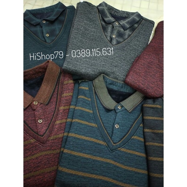 - ÁO LEN TRUNG NIÊN PHỐI SƠ MI LÓT LÔNG