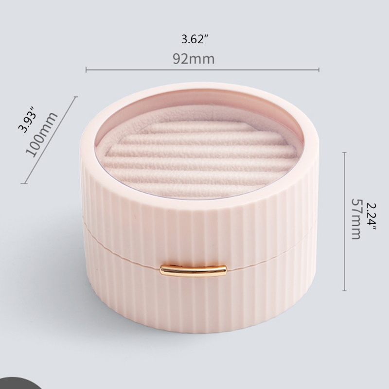 Hộp Đựng Trang Sức Hai Ngăn Hình Tròn Màu Trắng