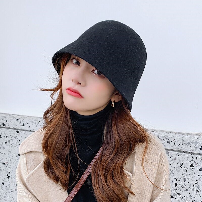 Mũ 100% len màu trơn phong cách Anh Quốc thời trang thanh lịch cho nữ