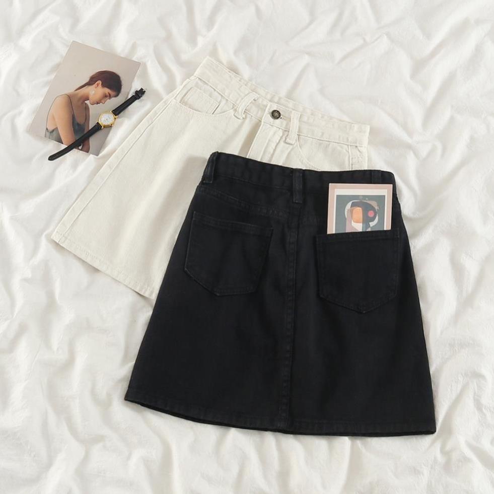Chân Váy Jean Chữ A Cạp Lưng Màu Sắc  Đơn Giản Thời Trang Phong Cách Hàn Quốc Cho Nữ | BigBuy360 - bigbuy360.vn