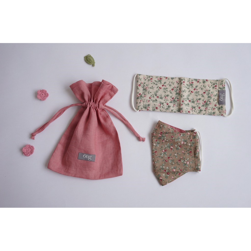 Khẩu Trang Linen, Set Khẩu Trang Vải Linen Cao Cấp Kèm Túi Dây Rút | BigBuy360 - bigbuy360.vn