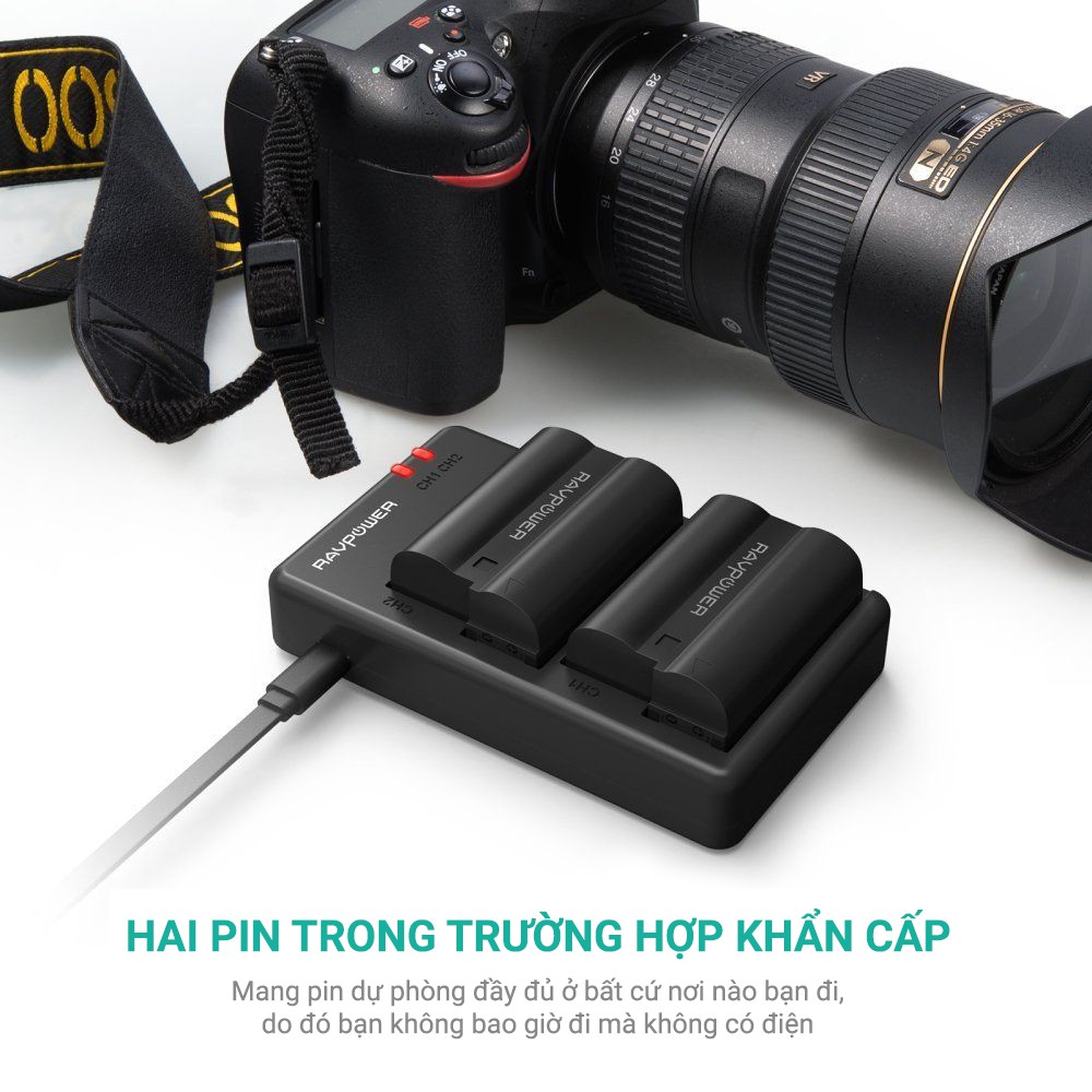 Pin máy ảnh Ravpower cho Nikon EN-EL15