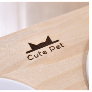 [order] bát thức ăn đế gỗ cho mèo cưng