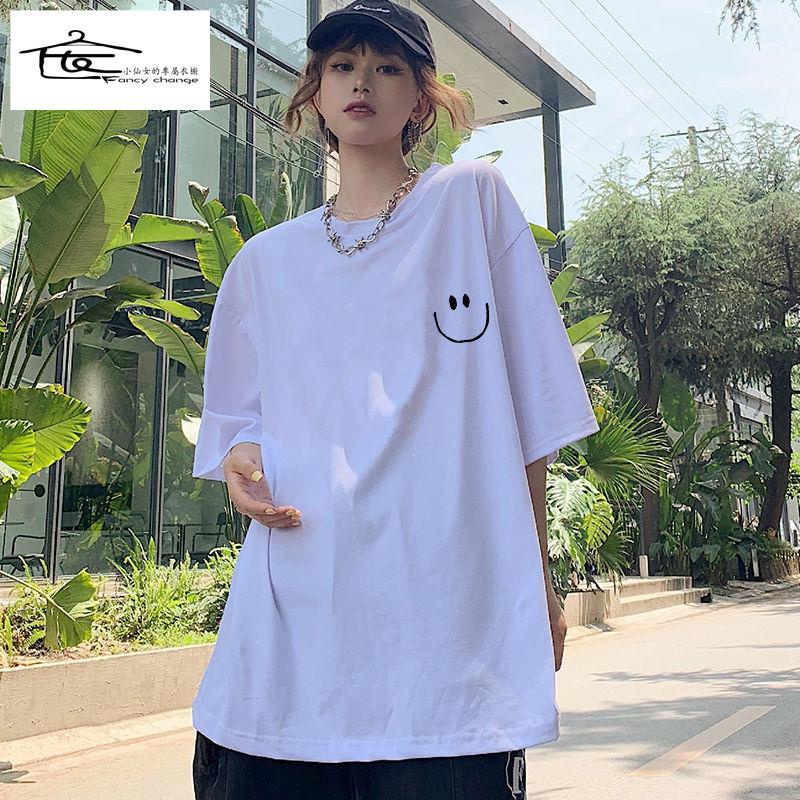 Áo Thun 100% Cotton Nguyên Chất Ngắn Tay Thời Trang Mùa Hè Hàn Quốc Dành Cho Nữ