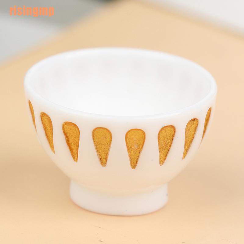 Bộ 4 Bát Tròn Mini Tỉ Lệ 1 / 12 Trang Trí Nhà Búp Bê