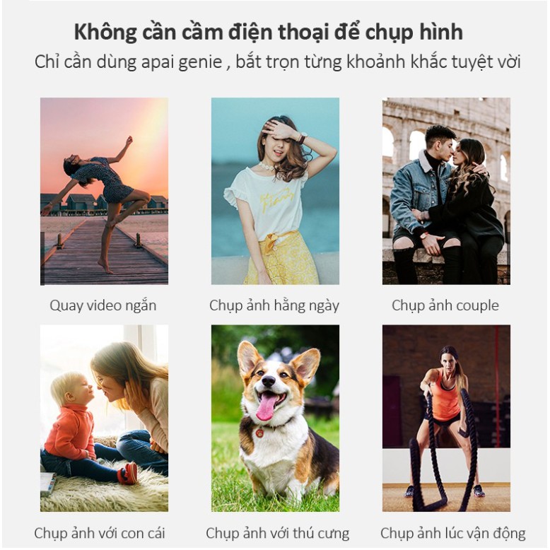 Giá Đỡ Điện Thoại Quay Video, Livestream, Xoay 360 Độ Cảm Biến Theo Dõi, Gimbal Apai Genie Tặng Chân Tripods Cao Cấp