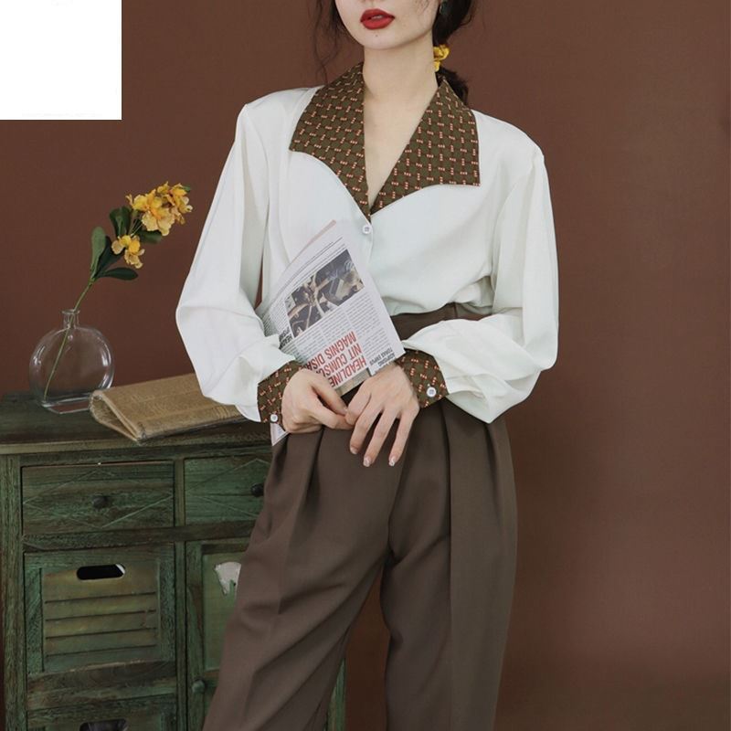 Áo Sơ Mi Dài Tay Form Rộng Thời Trang Vintage Cho Nữ