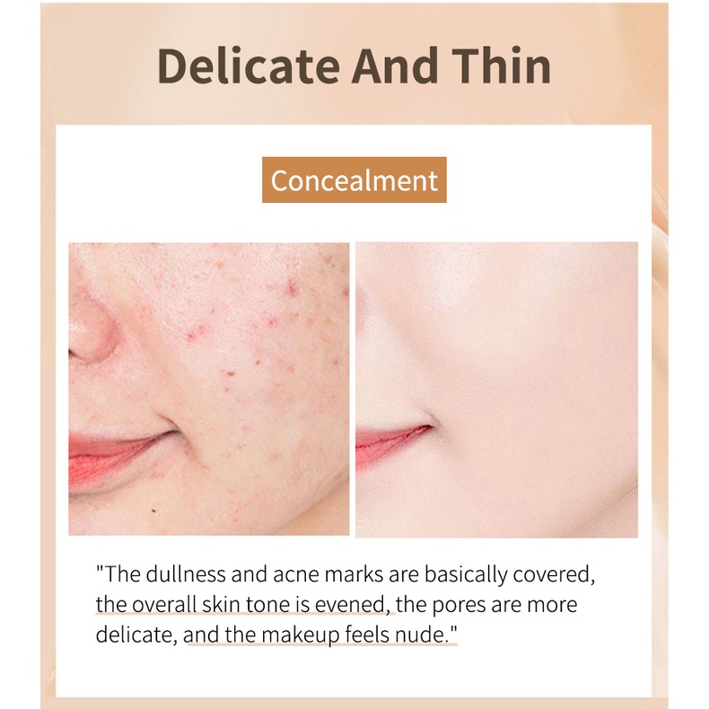 Gouache Foundation, mịn và sáng, kiểm soát dầu, che khuyết điểm, sẹo, siêu chống thấm nước, không bết dính, cọ tích hợp