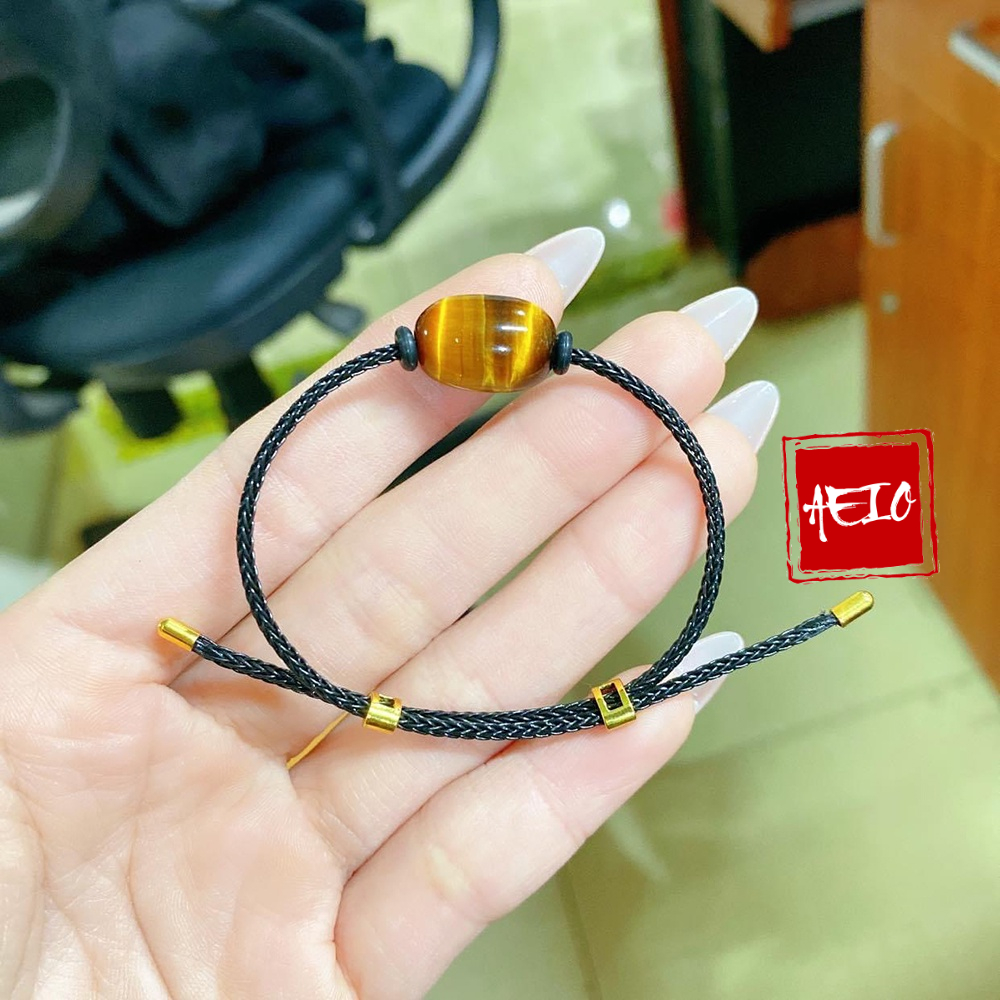 Vòng Tay Lu Thống MH Nâu ☯ Vòng Tay May Mắn ☯ Đá Phong Thuỷ Tài Lộc May Mắn