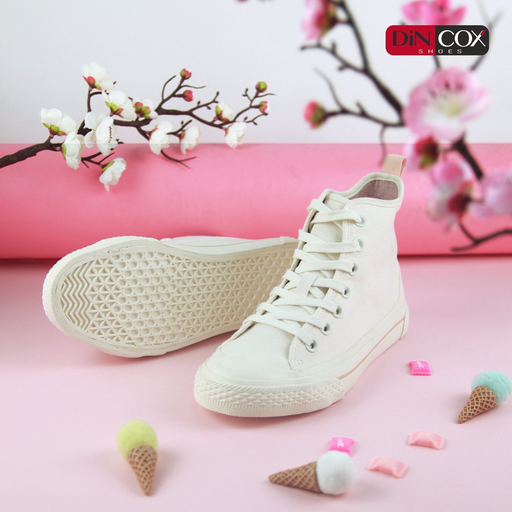 Giày Sneakers Nữ Cổ Cao DinCox  D09 BLACK