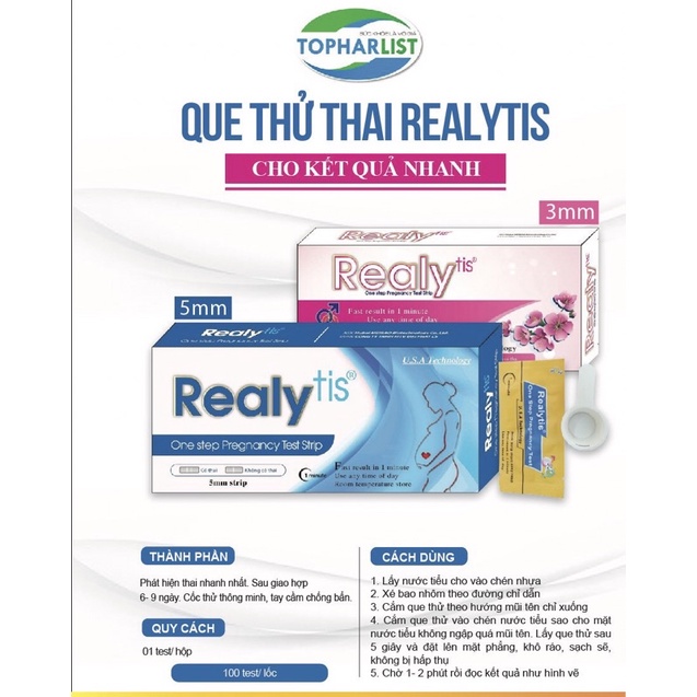 QUE THỬ THAI NHANH Really tis - que test thai nhanh - Que thử thai nước tiểu
