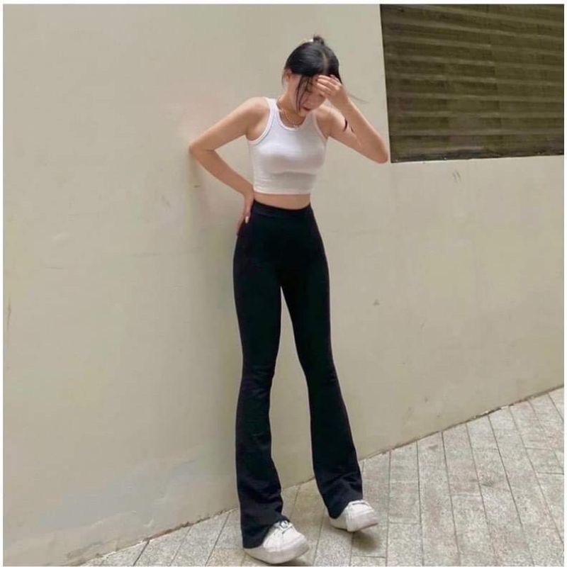 Quần loe cotton legging co giãn 4 chiều nâng mông chê khuyết điểm tôn dáng siêu tốt