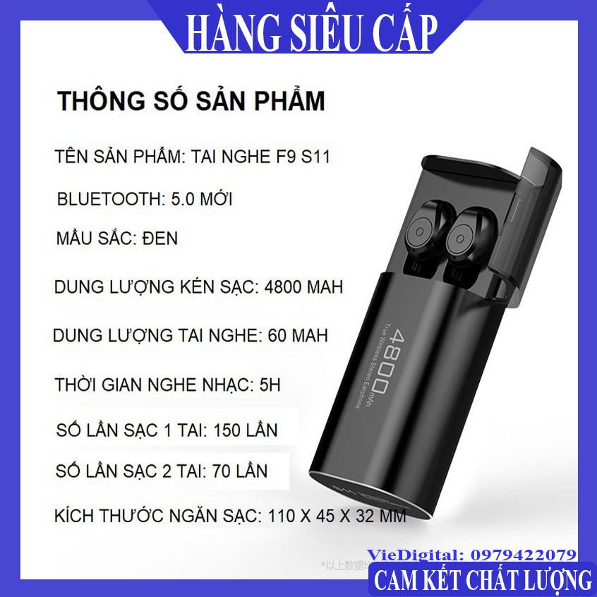 Tai Nghe Bluetooth, Tai Nghe Không Dây 5.0 Kiêm Sạc Dự Phòng S11 Chất Lượng Cao, Chống Nước IPX5, Chống ồn.