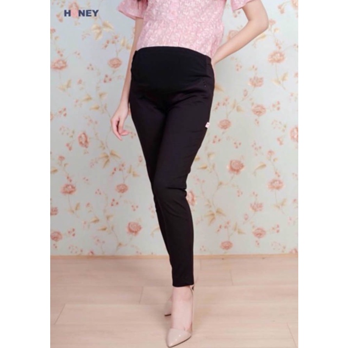 Quần legging chất âu có đáp bụng và chun rút - Thời trang đầm bầu cao cấp HONEY