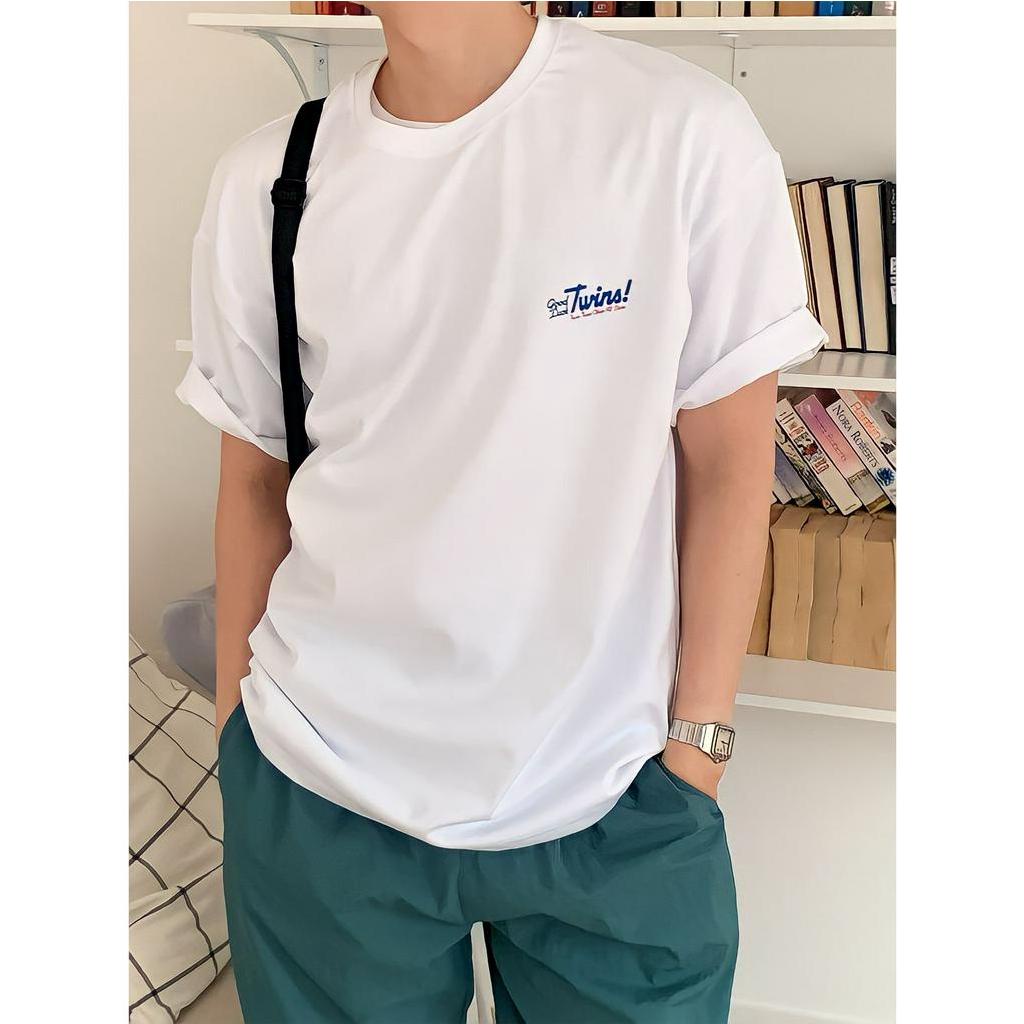 Áo thun nam TWINS TEE ngắn tay vải cotton cổ bo tròn form rộng phong cách Hàn Quốc - RYAN