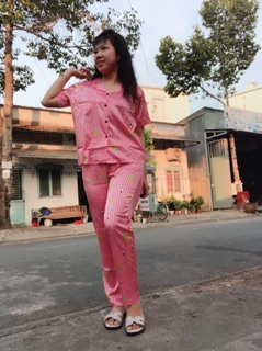 Bộ lụa gấm quần dài tay cộc