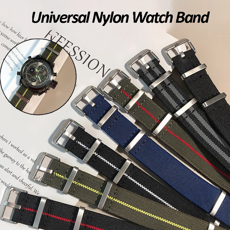 Dây Đeo Nylon Cho Đồng Hồ Casio Samsung Galaxy Watch 20mm 22mm