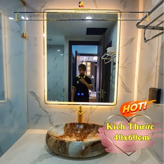 ( giá sỉ ) Gương đèn led cảm ứng phòng tắm hoàng kim kích thước 40x60 cm - guonghoangkim mirror HK-3001