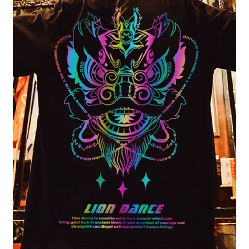 Áo thun phản quang in hình lân Tết Lion Dance TD store