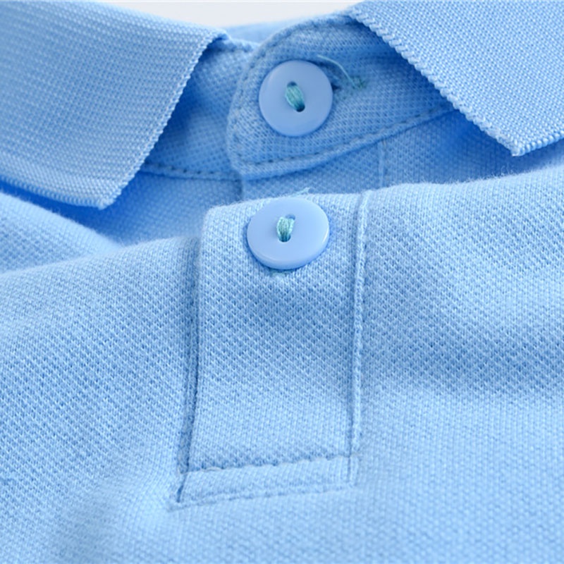 2-8 Tuổi Bé Trai Áo Thun Polo Màu Trơn