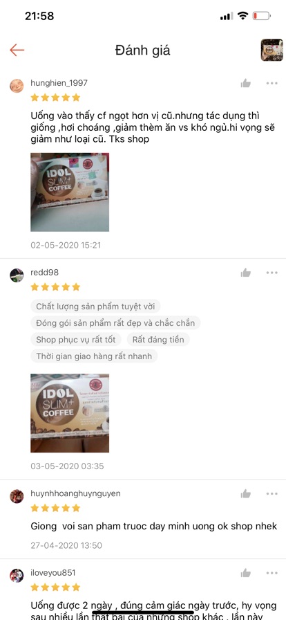 ( CHÍNH HÃNG GIẢM MẠNH ) FREESHIP + GIẢM 10K MÃ YEUCHIN | CAFE IDOL SLIM + coffee giảm 3-5kg sau 10 ngày