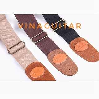 (trợ giá)Dây đeo Guitar Fender màu vàng xám BeGe/ Đen (tặng pick gảy)
