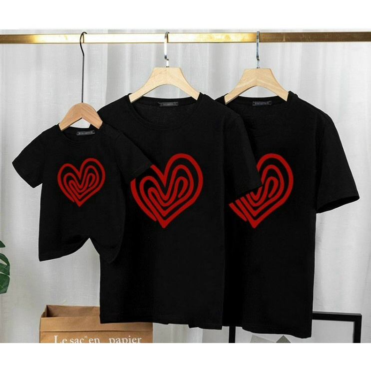 Áo thun Gia đình trái tim xoắn ốc , hai màu trắng đen siêu rẻ , siêu đẹp , giá gốc tận xưởng in theo yêu cầu