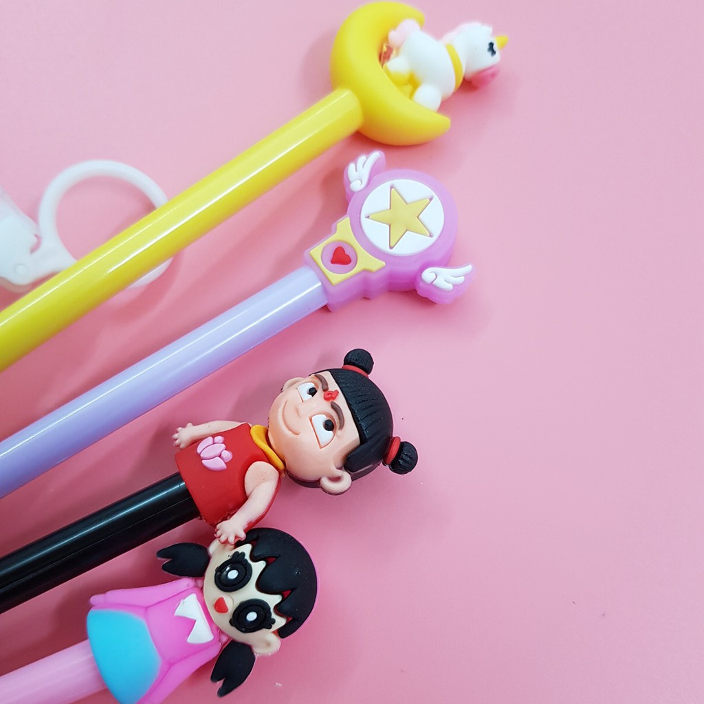 Bút gel mực đen nhiều hình dễ thương