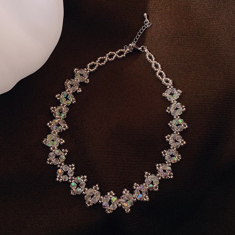 Vòng cổ Dáng Ngắn Đính Đá Pha Lê Đơn Giản Thời Trang Cho Nữ