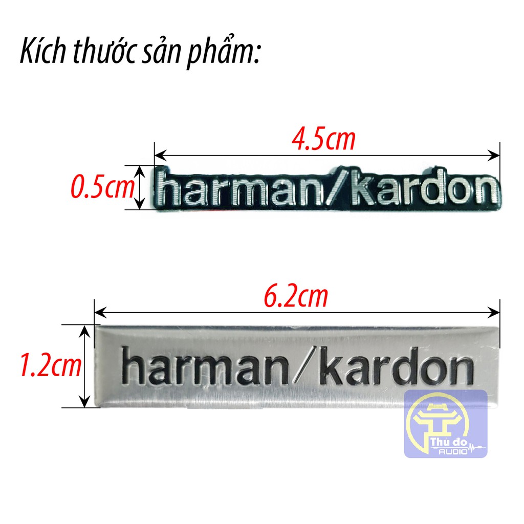 Sticker, tem dán decal chữ HARMAN KARDON trang trí loa xe hơi đơn giá 01 cái