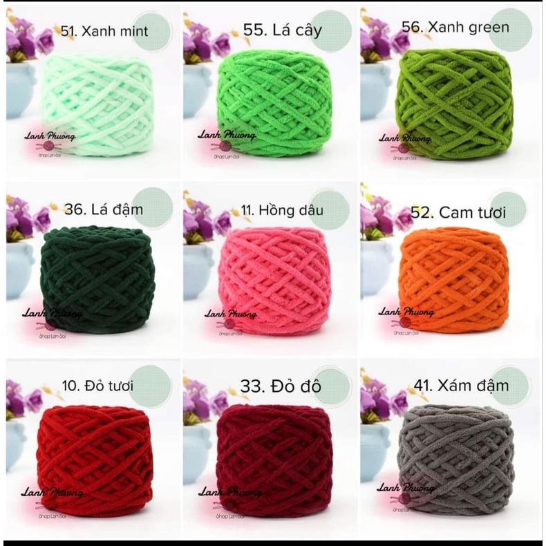 Len Nhung đũa 100gr mềm mịn móc thú bông