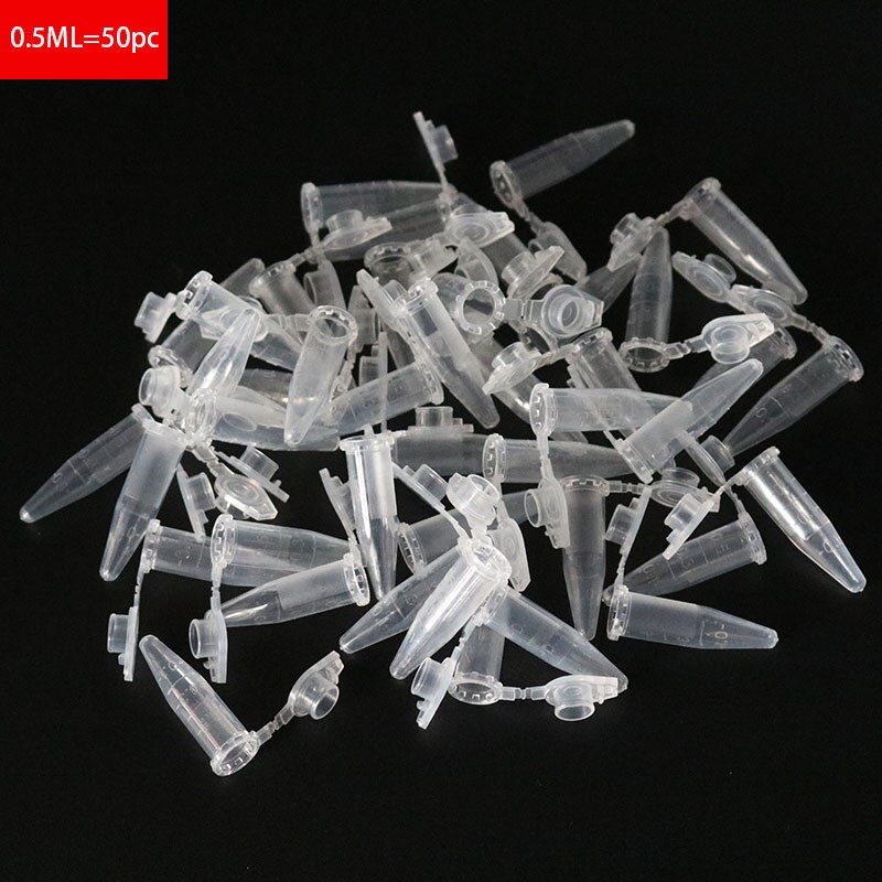 Set 50 ống nhựa 0.5ml trong suốt có nắp đậy tiện dụng cho phòng thí nghiệm