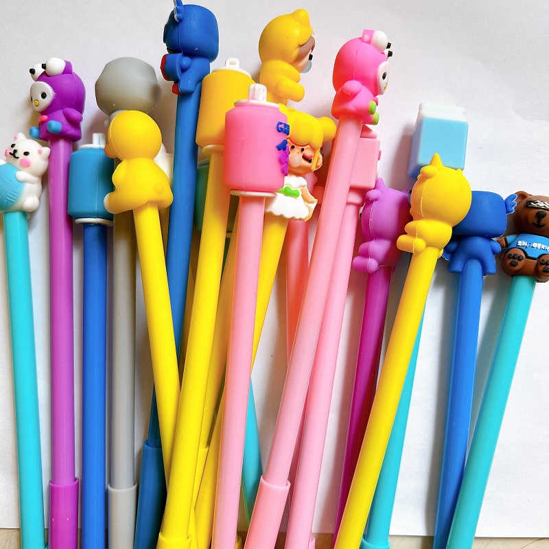 Bút mực tím cute hình đầu thú siêu dễ thương