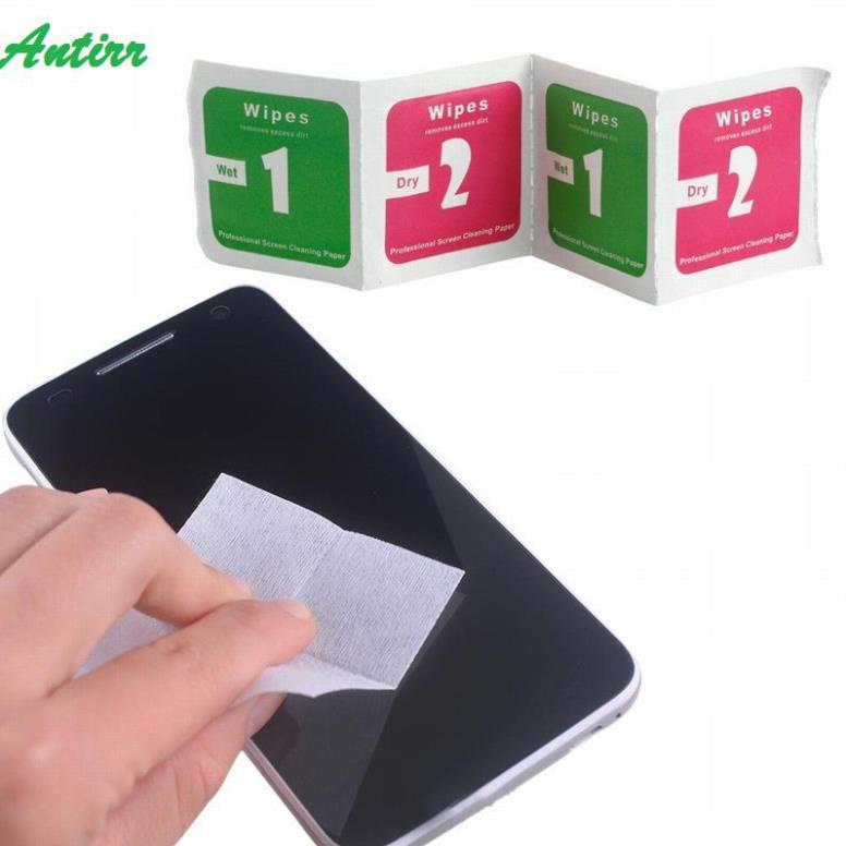 Miếng Lau Iphone Khăn tẩm cồn lau màn hình điện thoại khi dán  cường lực có tác dụng diệt khuẩn 2 trong 1 -carwin