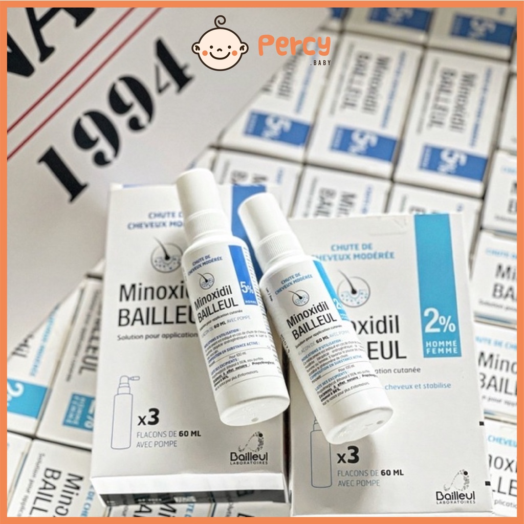 Xịt Minoxidil Bailleul 5% Kích Thích Mọc Tóc, Ngăn Ngừa Rụng Tóc