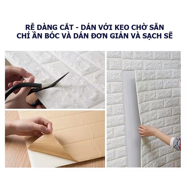 Sỉ xốp dán tường giả gạch 3d chịu nước chống nóng kích thước 77x70cm