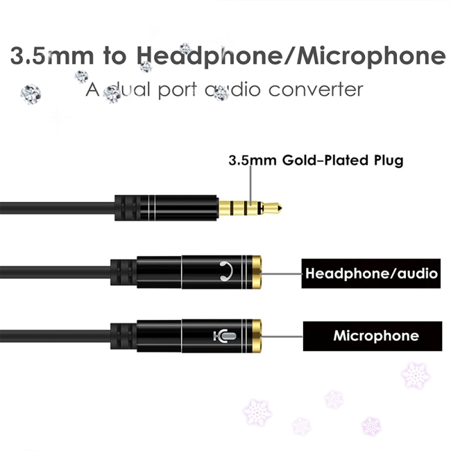 Bộ Chia Jack Tai Nghe 3.5mm Kèm Mic