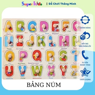 Bảng núm gỗ nhiều chủ đề - số- chữ- con vật- dành cho trẻ