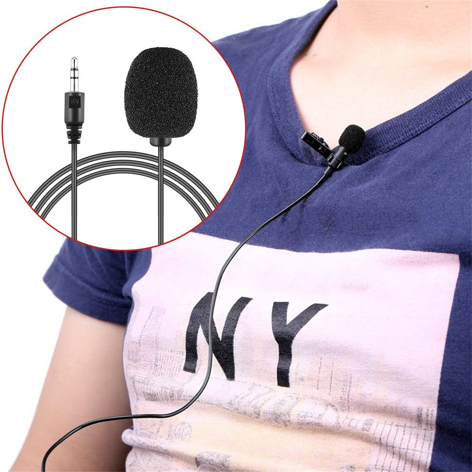 【SUN】Portable Size External 3.5mm Clip-on Lapel Lavalier Microphone For PC Laptop