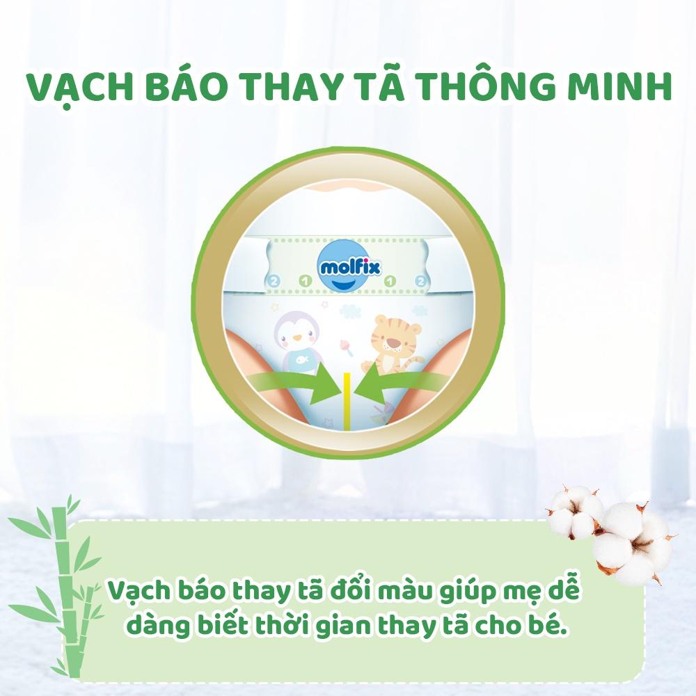 [TẶNG THÊM 8 MIẾNG] Tã Dán Molfix Thiên Nhiên Super Jumbo XL (12kg 17kg) Gói 62+8 Miếng