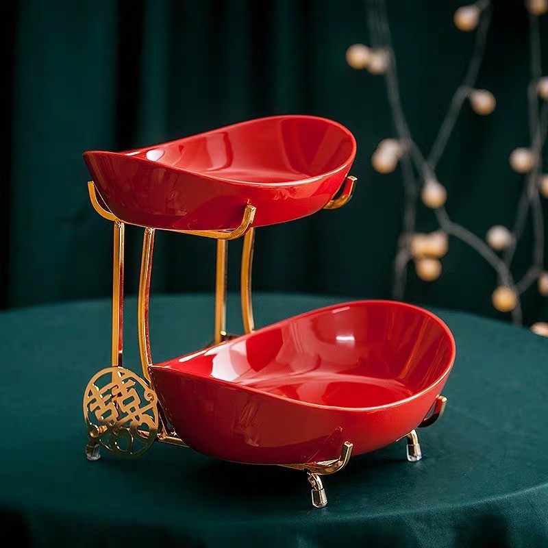 Giá đựng trái cây nhiều tầng giá mạ vàng