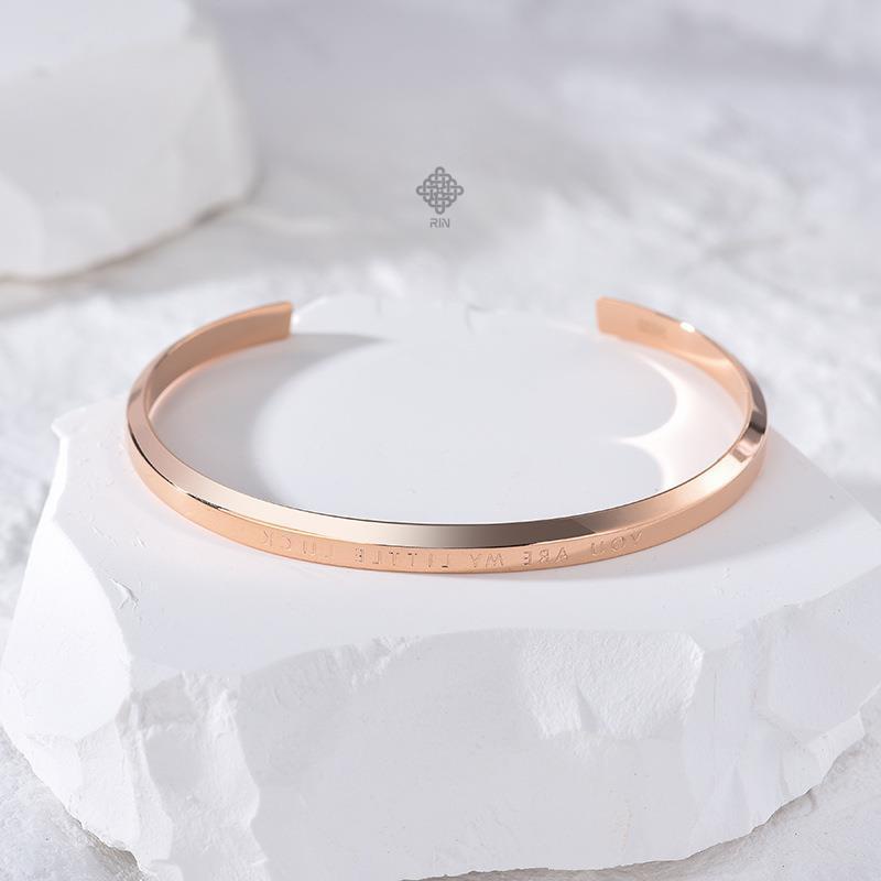 Vòng titan không gỉ, Lắc tay cuff titan unisex đủ size cho nam và nữ hoặc cặp đôi, trangsucmoiluatuoi.RIN