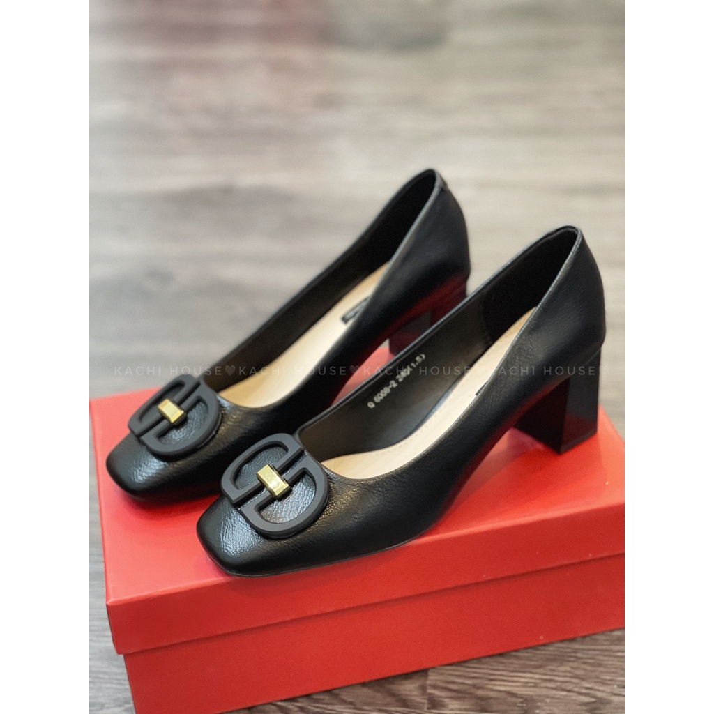 Giày gót vuông khóa DD 6008-2- Kachi House (FORM TO)