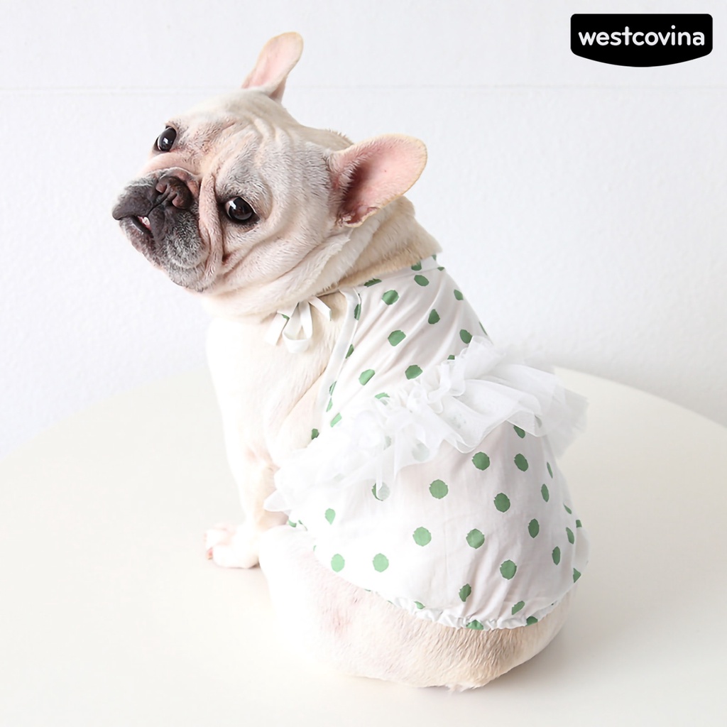 [Mới]♞Đầm Hai Dây Họa Tiết Chấm Bi Thời Trang Mùa Hè Cho Thú Cưng
