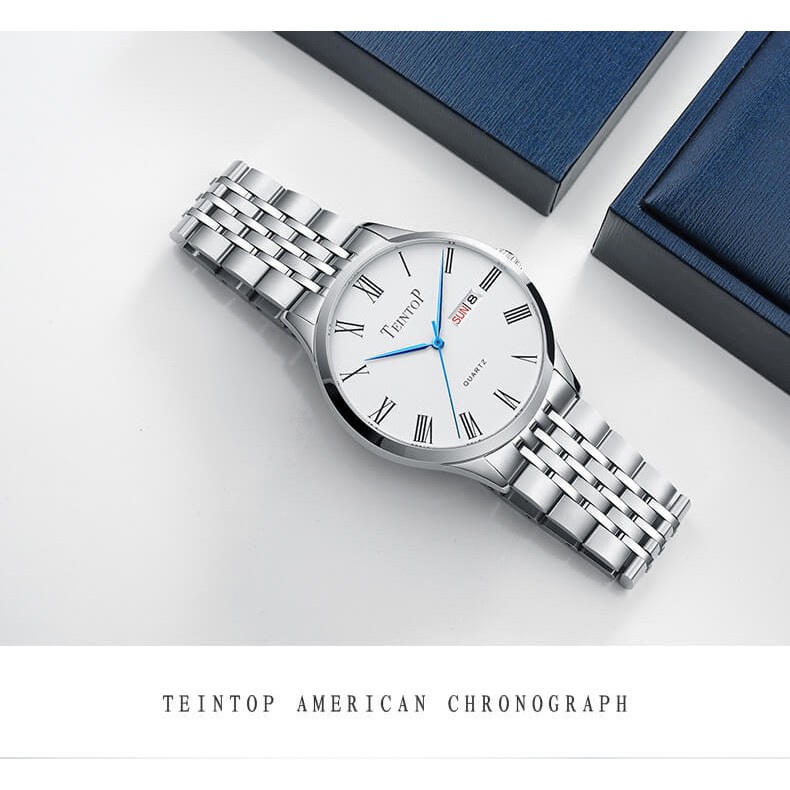 Đồng hồ nam chính hãng Teintop T7017-2, Fullbox, kính sapphire chống xước, chịu nước tốt